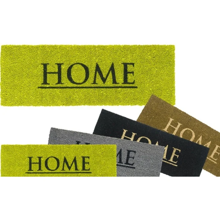 matches21 HOME & HOBBY Fußmatte Kokosmatte Home 26x75 cm schwarz als aussen Sauberlaufmatte, rechteckig, Höhe: 15 mm, Rutschfeste Spruch Kokos-Türmatte als Outdoor Schmutzfangmatte – Bild 1