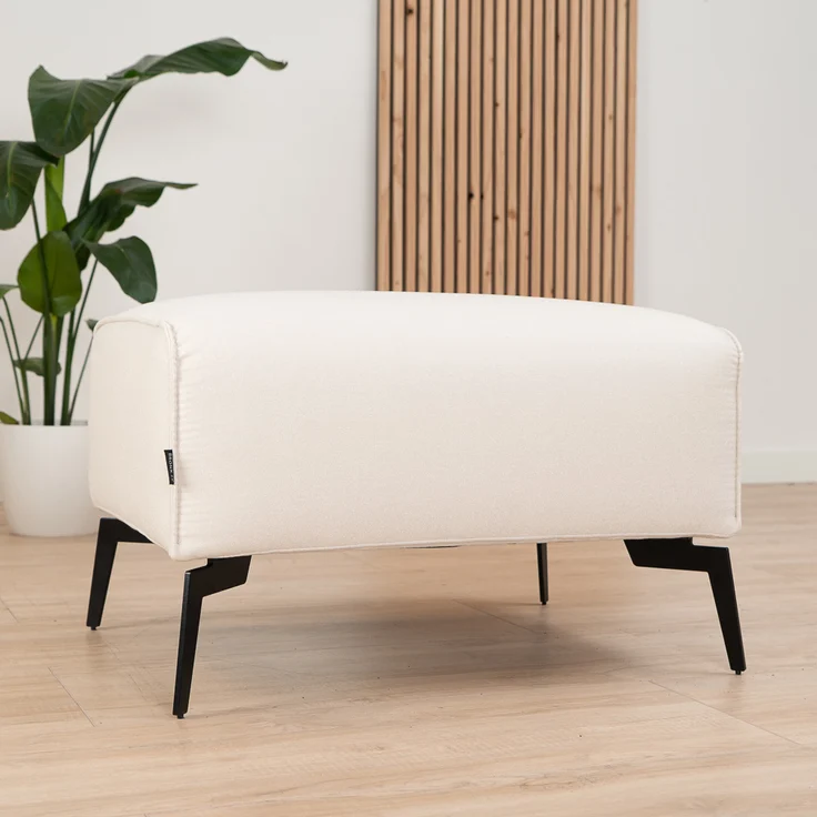 Bronx71 Stoff Hocker Vegas rechteckig off white – Bild 9