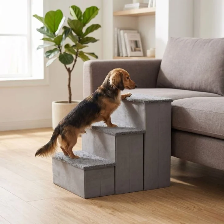 Relaxdays Faltbare Hundetreppe mit Stauraum – Bild 2