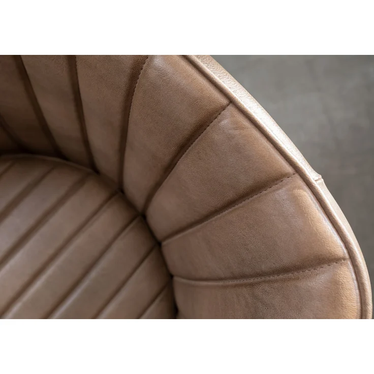 Stuhl Echtleder 54x61x76 beige IRON LABEL #12 – Bild 6