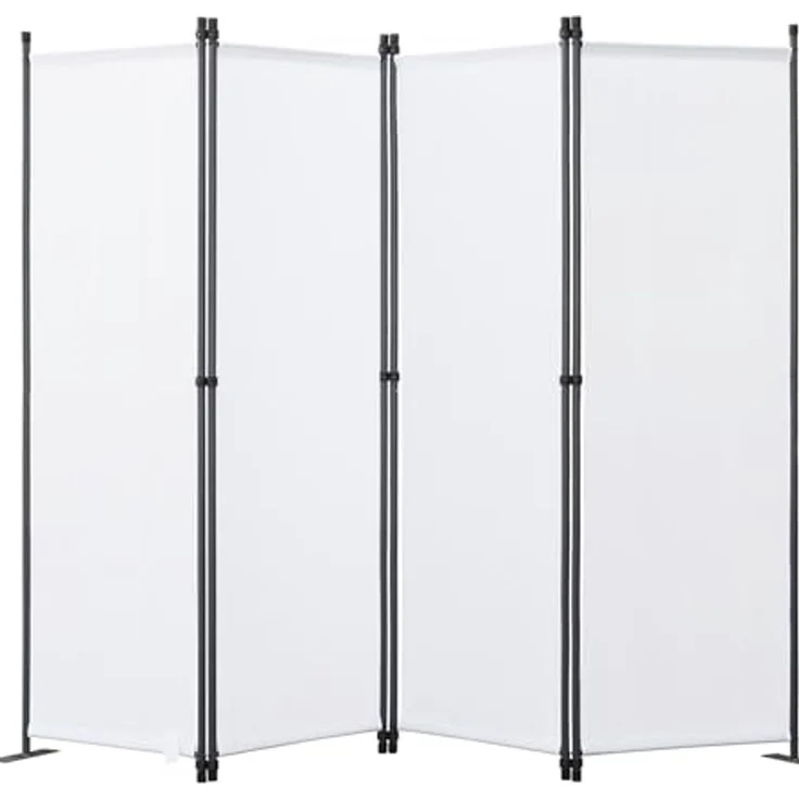 Angel Living Paravent Faltbarer Sichtschutz und Raumteiler aus Stahl/Polyester 224*165 cm (4 St), gebogene Stützfüße, B-förmige Verbindungsschnallen – Bild 1