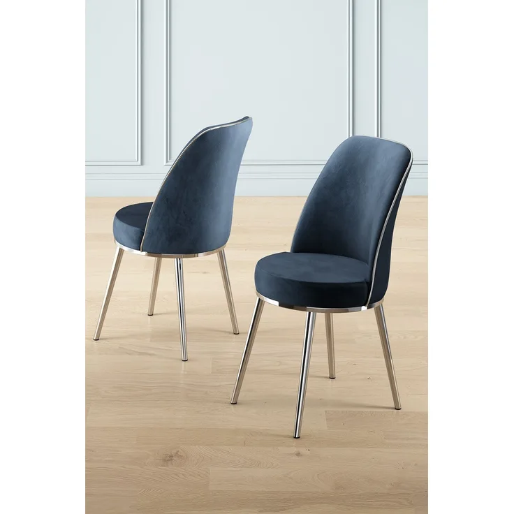 Skye Decor 'Pefa - Anthracite, Chrome' Stuhlset (2-teilig), Anthrazit / Chrom, 45 x 91 x 42 cm