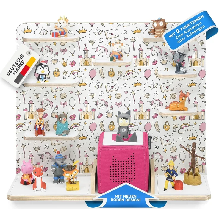 stadtecken Holzregal für Musikbox I Geeignet für die Toniebox und ca. 50 Tonies I Perfekte Tonie Aufbewahrung im Kinderzimmer I Zum Aufstellen oder Aufhängen (Magie, Groß) – Bild 1