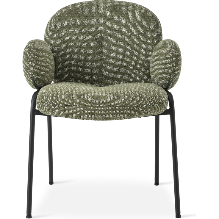 GOEURVANT 1235 Esszimmerstühle 4er-Set mit Armlehnen, Polsterstühle, Webstoff - Grün – Bild 6