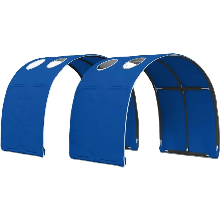 vidaXL Bett mit Tunnel 3 Stk. Artisian Eiche und Blau Holzwerkstoff 3423661 – Bild 5