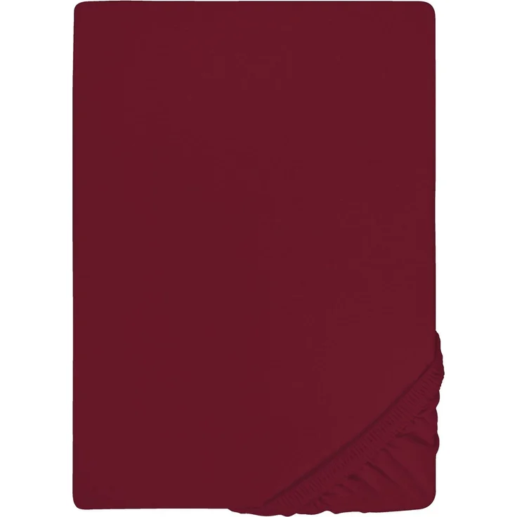 biberna Jersey-Elastic-Spannbetttuch 0077866, burgund, 1x 180x200 cm - 200x220 cm – Bild 5