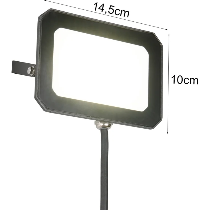 LED Flutlichtstrahler 30W, Aluminium Schwarz, IP65, mit Anschlussbox – Bild 3