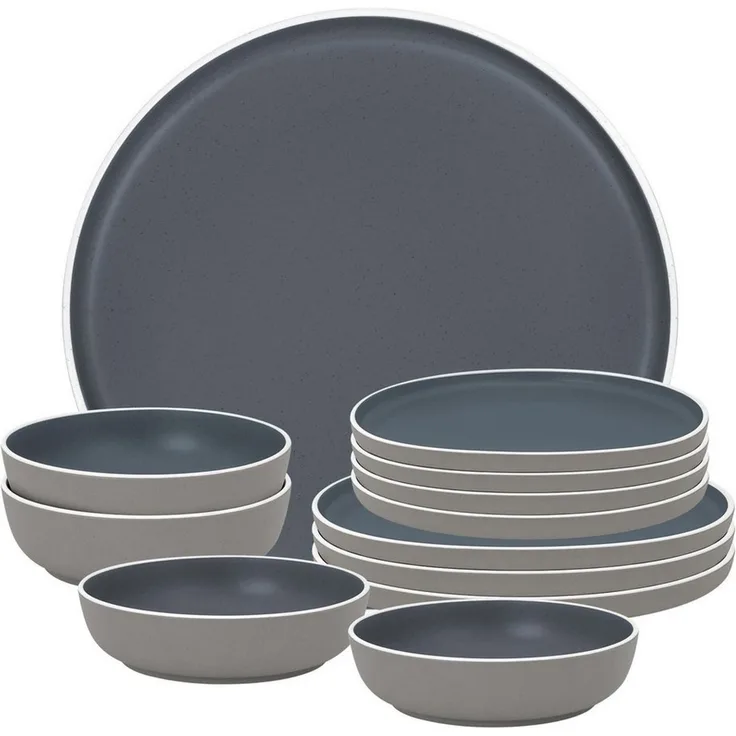 BRUNNER Geschirr-Set BRUNNER Camping Geschirrset TRILOGY (12, 16, 36-tlg) DARK AntiSlip (12-tlg)