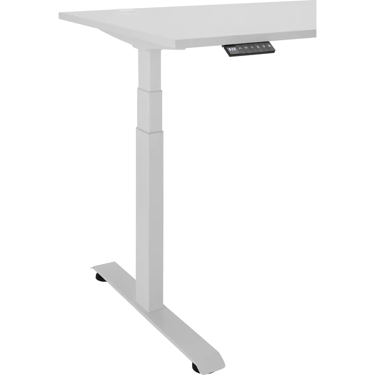 Eckschreibtisch >Ben< höhenverstellbar bis 117cm, weiss - 180x74/117x177cm (BxHxT) – Bild 8
