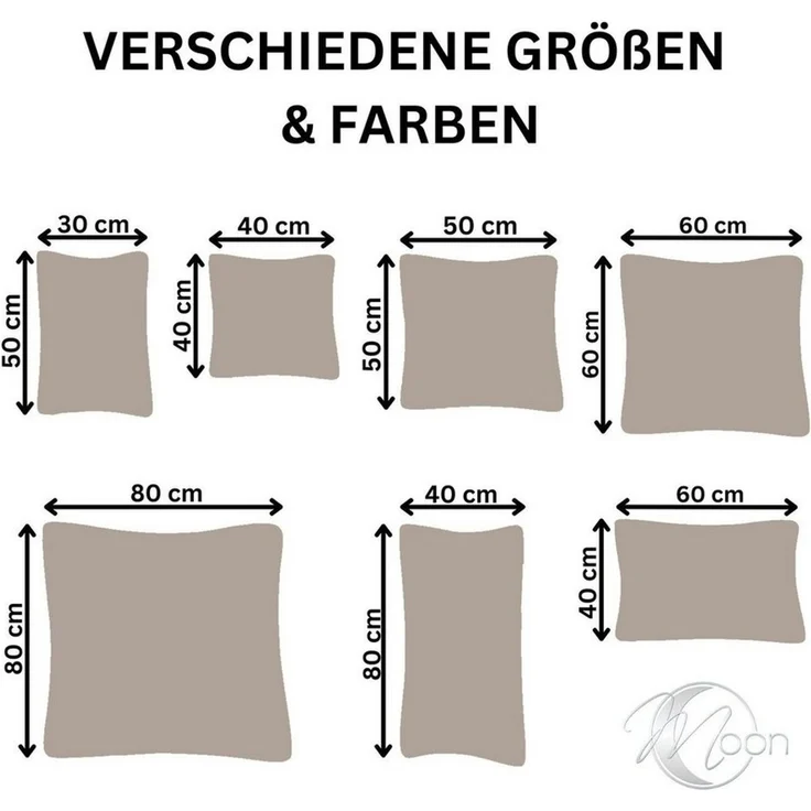 MOON Kissenbezug / Seitenschläferkissenbezug, 2er Pack, 100% Baumwolle, Linon, Taupe, 30x50 – Bild 2