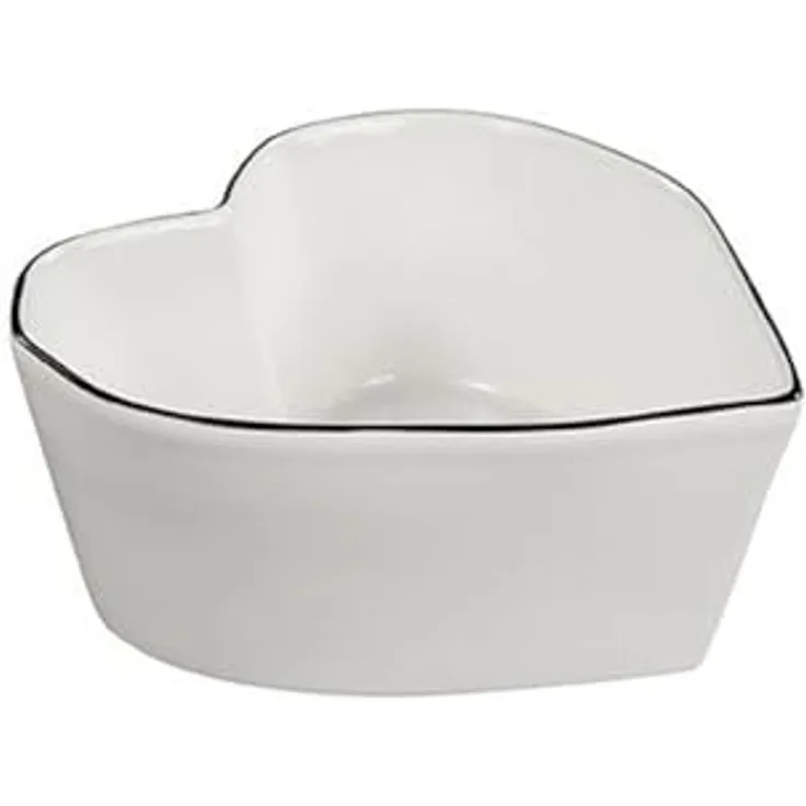 Bastion Collections - Schale Schüssel Keramik Herz 650ml Weiß LI/BOWL HE 002 BL
