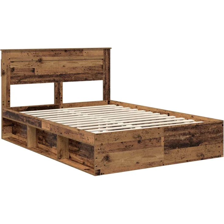 vidaXL Bettrahmen Altholz 140 x 190 cm Massives Kiefernholz 3409757 – Bild 3