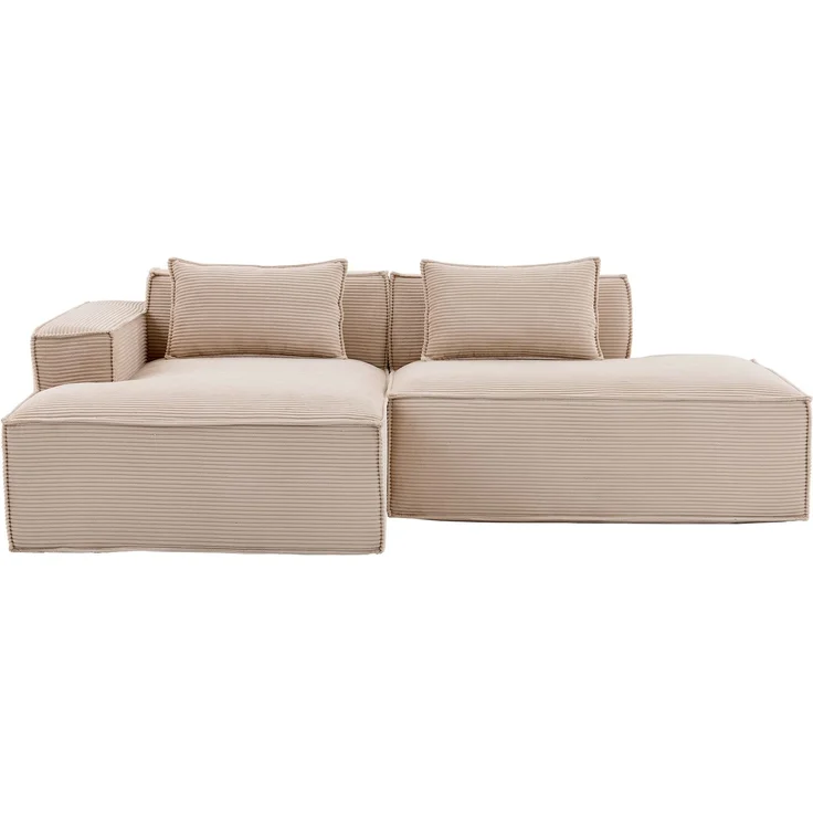 LVHOM Ecksofa 2 Sitzer, Modulares Sofa 235 cm breit, L-Form Sofa mit 2 Kissen, Schlafsofa aus Cordstoff, kein Aufbau erforderlich, Khaki – Bild 2