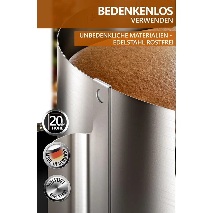 Aurelia Home Tortenring mit Tortenschneider, 2-teilig – 20 cm hoch, Ø 16–30 cm – Bild 4