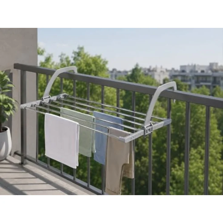 Gardissimo Heizkörper-Wäschetrockner Balmy Wand / Balkon Wäschetrockner ausziehbar Edelstahl, stufenlos in der Breite ausziehbar / wetterfest – Bild 3