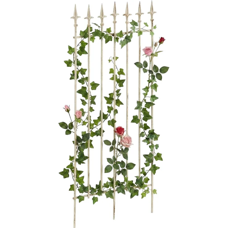 Rankgitter FREYA - 50x0,7x100cm, Metall, Antik-Creme | Rankhilfe Kletterpflanzen Gartendekoration – Bild 1