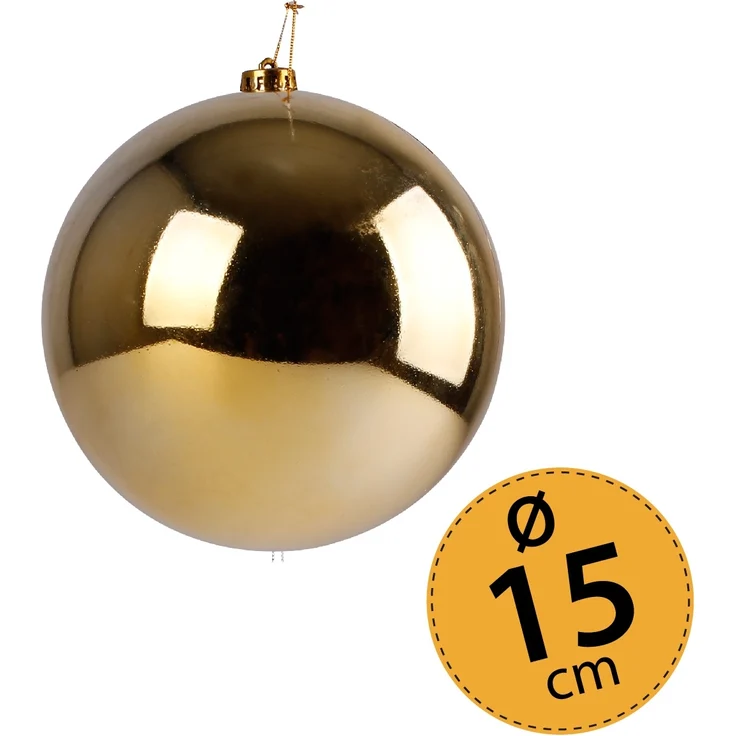 Christbaumkugel Weihnachtskugel ⌀ 15 cm Baumschmuck Deko-Kugel gold glänzend