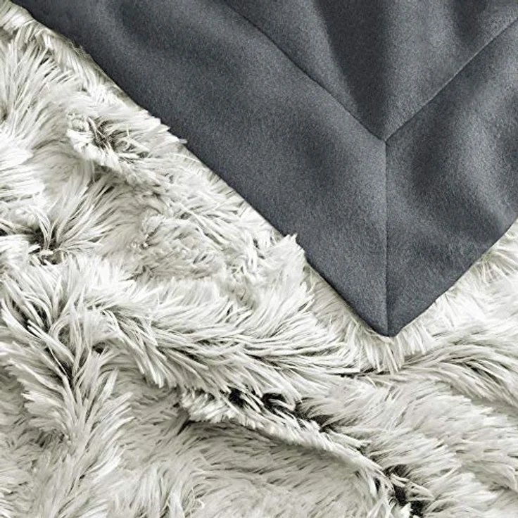 Wohndecke Shetland Kuscheldecke Tagesdecke Fleece Flausch 150x200 cm creme/grau, CelinaTex, bügelfreiflauschigwarmweichWohnraumdekorationwaschbareffektvoll – Bild 3