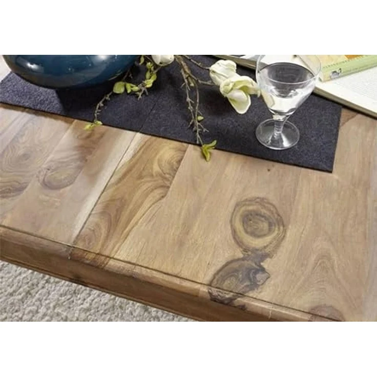 Couchtisch Sheesham 120 x 120 x 40 braun lackiert OPIUM #633 – Bild 5