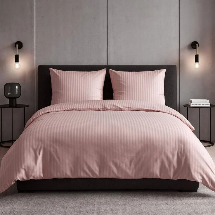 TRAUMSCHLAF Bettwäsche Stripe, Mako Satin, 2 teilig, hochwertige Satin Bettwäsche – Bild 1