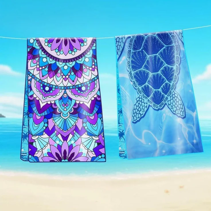 Mikrofaser Strandtuch Übergröße Leicht Sandfrei 180x80cm für Reisen Pool Camping – Bild 2