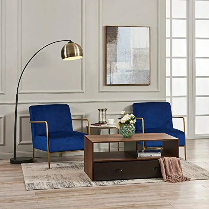 Teamson Home Henry Couchtisch, Braun, Holzwerkstoff, 60.3x45.7x45.7 cm, mit großer Tischfläche und Schublade – Bild 2