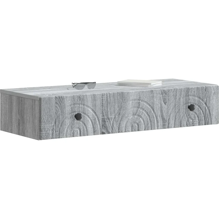 vidaXL Wandmontierter Beistelltisch Graues Sonoma 87,5 x 34,5 x 17 cm 898161 – Bild 3
