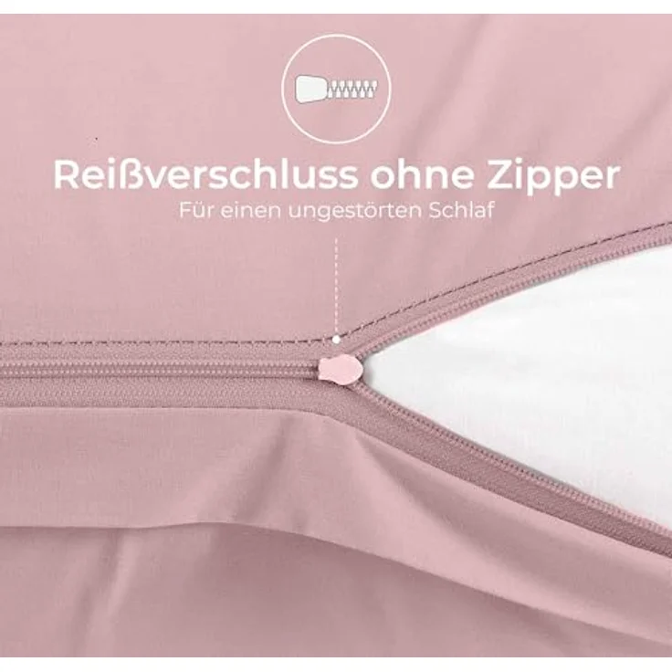 Dreamzie Kissenbezug 50x70 Renforcé Baumwolle (2er-Set) - Rosa - Dicht gewebt mit 57 Fäden/cm² - Kissenbezug 70x50 cm - Oeko Tex Zertifiziert – Bild 5