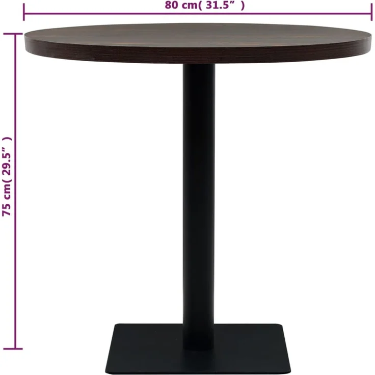 Bistrotisch MARV Rund 80x75 cm Dunkle Esche | Esstisch kleiner Tisch Cafe Gartentisch Balkontisch Outdoortisch – Bild 6