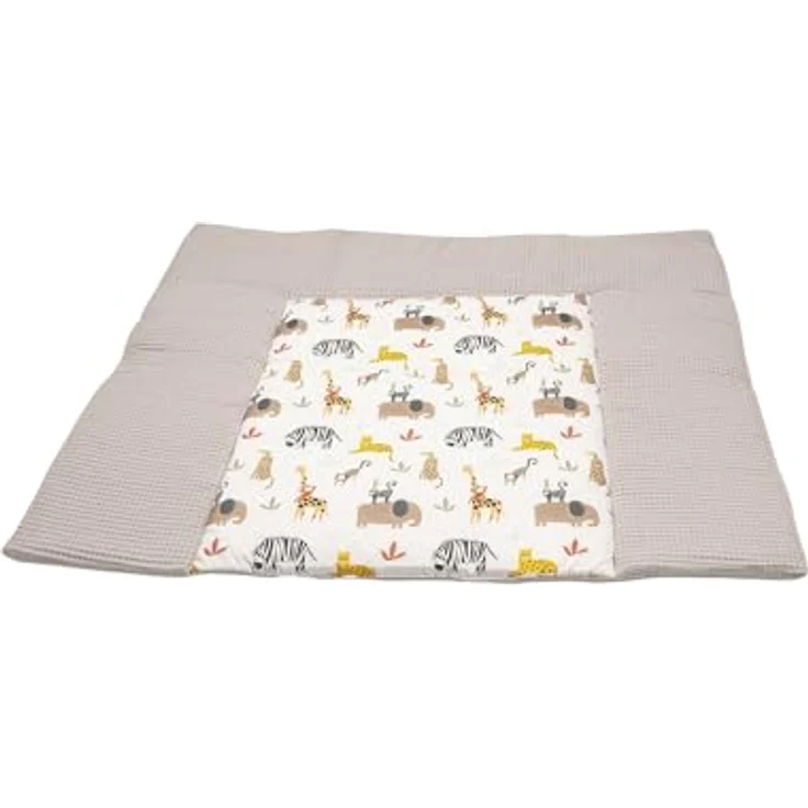 ULLENBOOM ® Wickelauflage 85x75 cm Waffelpiqué Sand Savanne (Made in EU) - Wickelunterlage Waschbar und für Unterwegs geeignet, Bezug: 100% OEKO TEX Baumwolle, Wickeltischauflage 75x85 – Bild 2