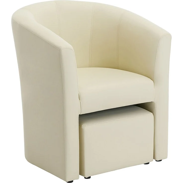 Vente-unique - JOVANA - Sessel mit gerader Rückenlehne - Plastik - Kunststoff (PVC) - Beige - 65 x 64 x 74 cm – Bild 4