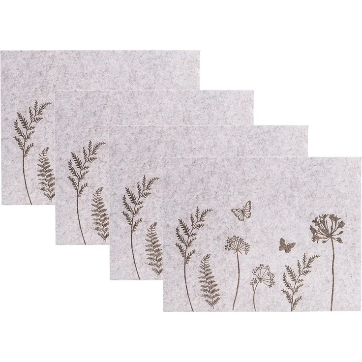 Levandeo® Platzset, 4er Set Tischset Filz 45x35cm Blumen Platzdeckchen Platzset Frühling – Bild 5