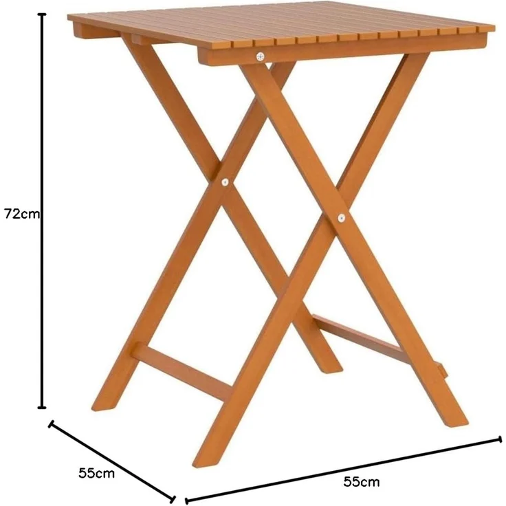 Spetebo Klapptisch Akazienholz Beistelltisch ALAMEDA klappbar - 55 cm (Stück, 1-St, Balkontisch), Holz Garten Balkon Tisch – Bild 2