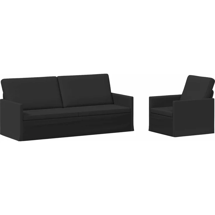 vidaXL Sofa-Set 2 pcs Schwarz Stoff 3433164 – Bild 2