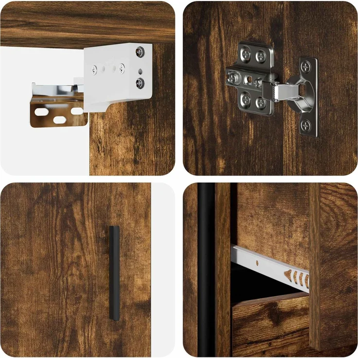 vidaXL Badezimmerschrank-Set 3 stk. Räuchereiche 40 x 36 x 109,5 cm 3444527 – Bild 9
