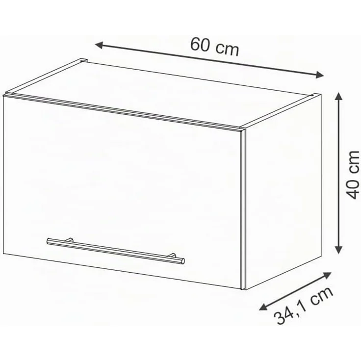 Hängeschrank Fame-Line Dunkelblau Hochglanz 60 cm Flach Vicco – Bild 2
