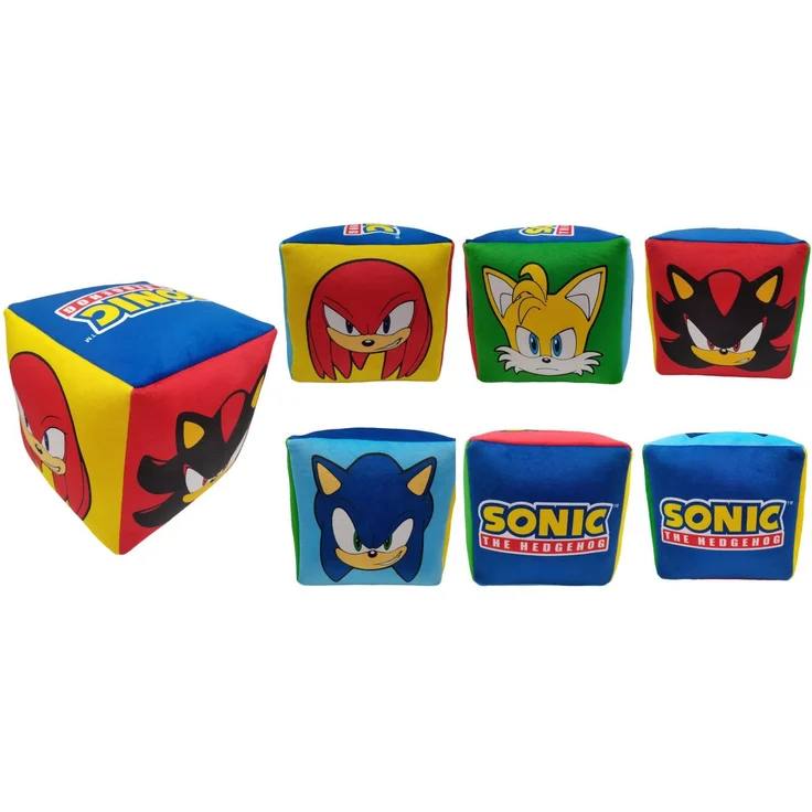 Sonic Würfelkissen Weiches Polyester-Kuschelkissen 25x25x25 cm – Bild 2