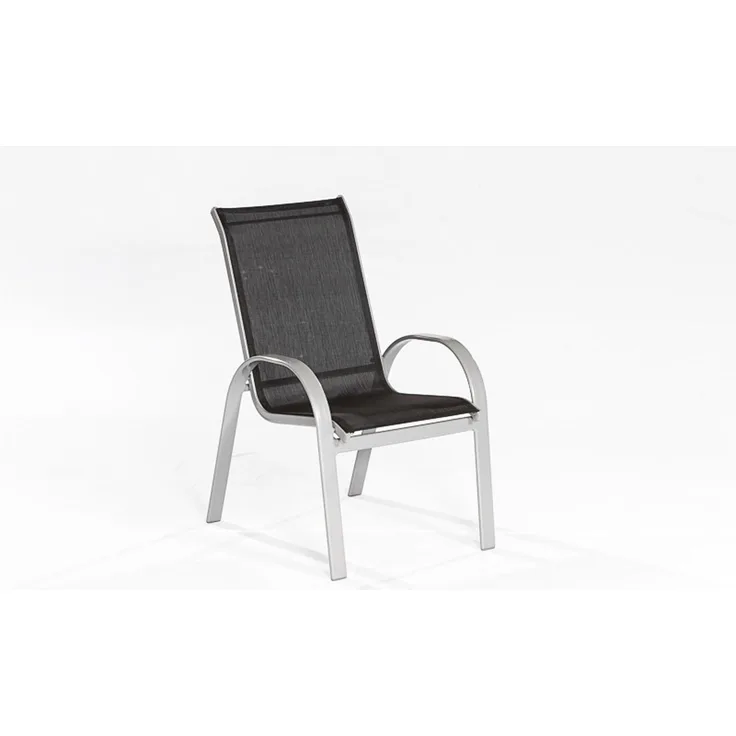 Merxx Stapelsessel Gartenstuhlset Amalfi schwarz (2 x Gartenstuhl)