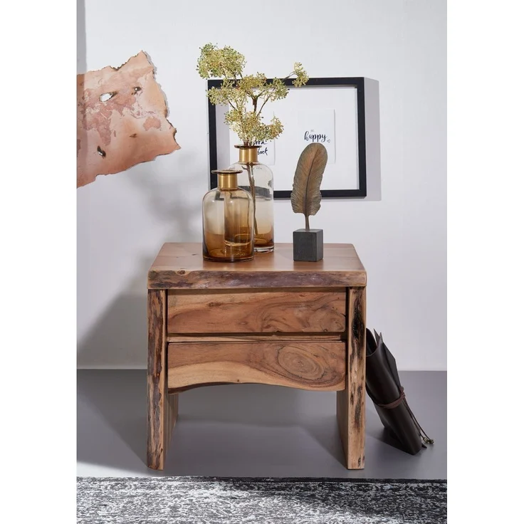Nachttisch Akazie 45x40x45 natur lackiert PURE ACACIA #311 – Bild 3