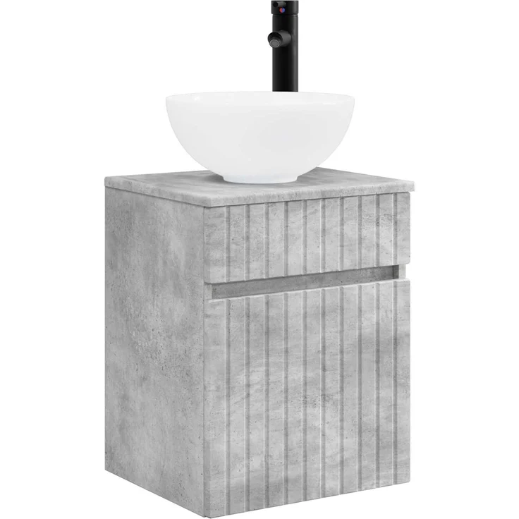 vidaXL Badezimmerschrank-Set 3 stk. Betongrau 33 x 34,5 x 160 cm 3406086 – Bild 5