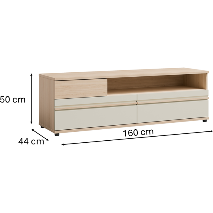 OSLO Wohnwand Set A 4-teilig, Cashmere/Riva, Breite 316 cm – Bild 8