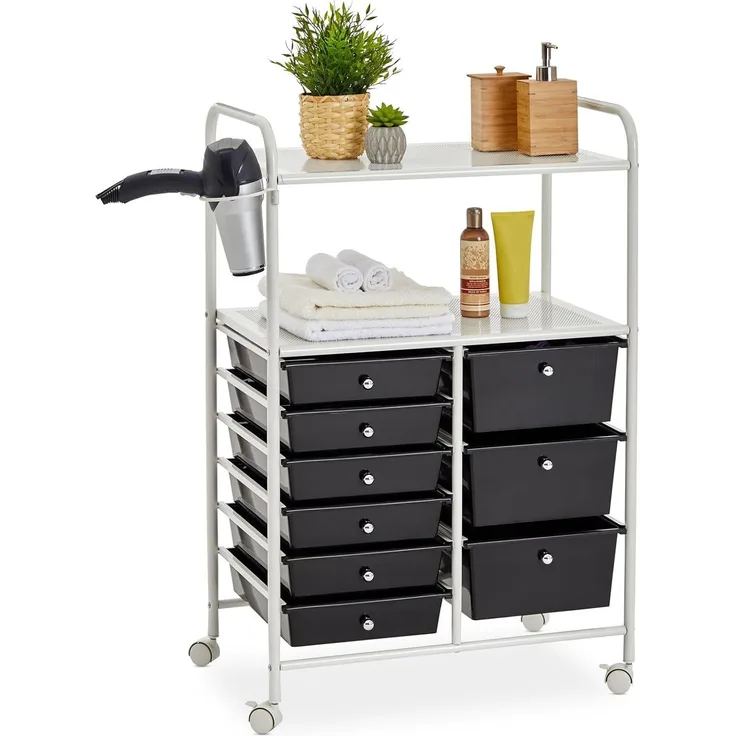 IDIMEX Beistellwagen MARITA, Rollwagen Kosmetik Badregal Beistellwagen Friseurwagen Rollcontainer 9
