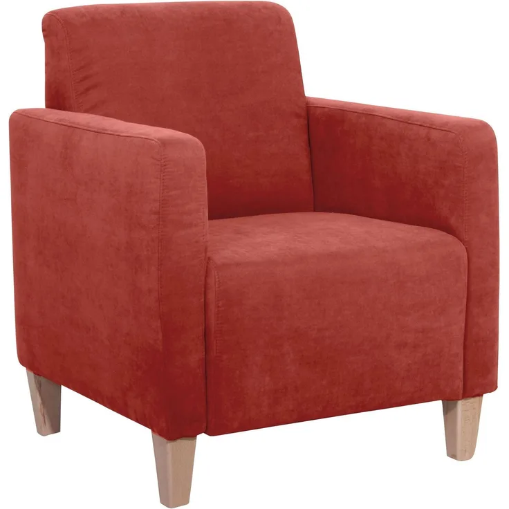 Sessel Karol Bezug Veloursstoff Buche natur / terracotta 22207