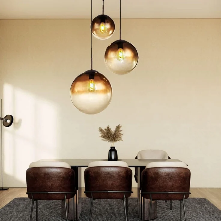 LED Hängeleuchte, amber, 3 Kugeln mit DM 20 - 25 - 30 cm VARUS – Bild 6