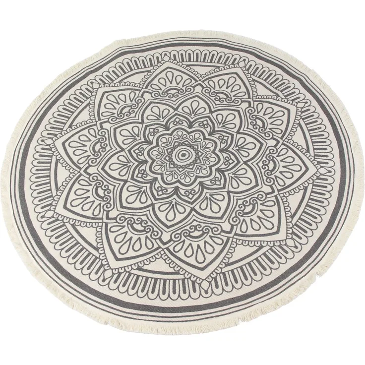 Teppich Mandale Ø 120cm Wohnzimmer Boho Teppich Flur Läufer Vorleger rund