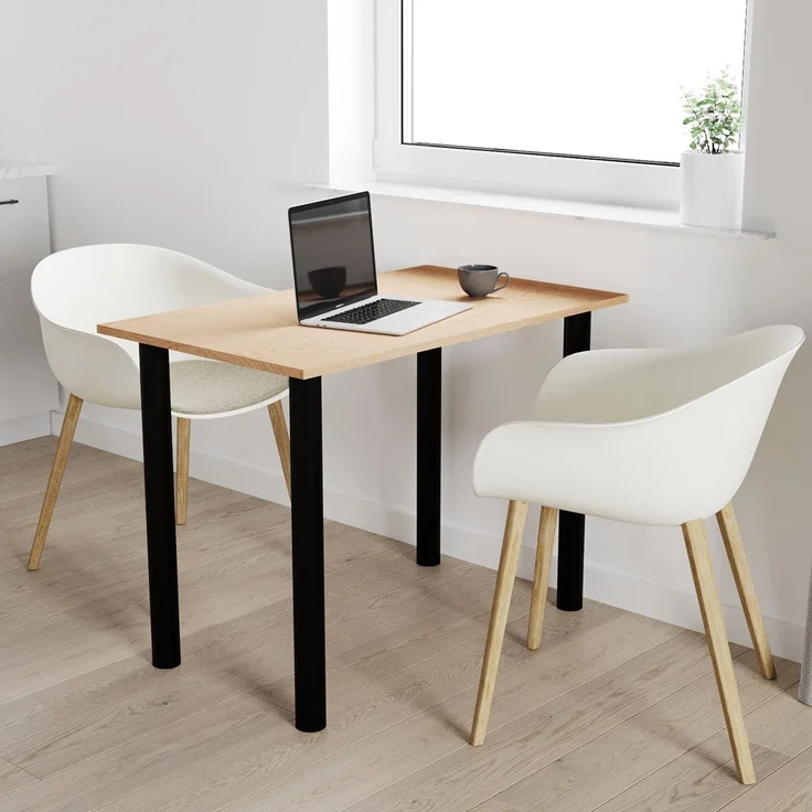 AKKE Esstisch, Esszimmertisch mit schwarzen Beinen Küchentisch Bürotisch 2mm PVC – Bild 2