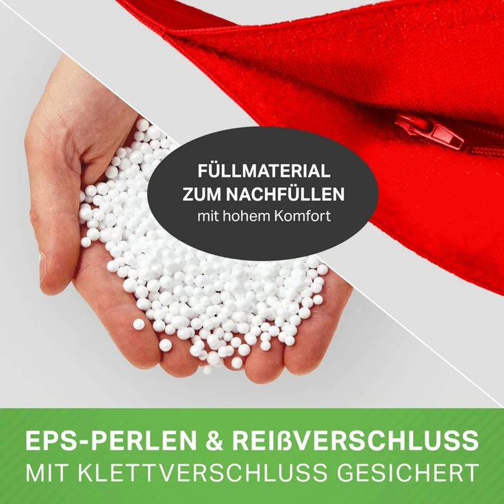 Green Bean® Outdoor Sitzsack, waschbar & wetterfest, Polyester-PVC-Stoff, Rot, 140x180 cm, 380 Liter – Bild 7