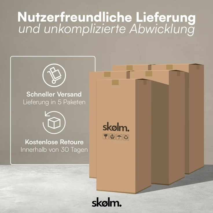 skølm 'Vanaheim' Sofa 3 Sitzer mit 2 Hocker & 2 Kissen, Cloud Sofa beige, Chenille-Stoff, Vollschaumcouch mit Federkern und Vakuum-Kompression, kein Aufbau erforderlich – Bild 10