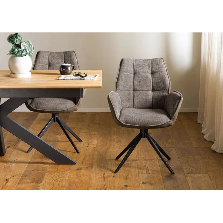 Drehstuhl 61x61x89 braun / graubraun HENRI #102 – Bild 3