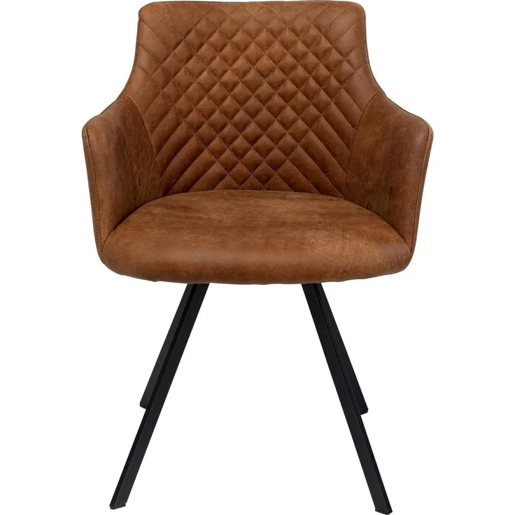 Kare Design Drehstuhl Coco, Braun, Esszimmerstuhl, 360 Grad drehbar, 84 x 53 x 60 cm (H/B/T)
